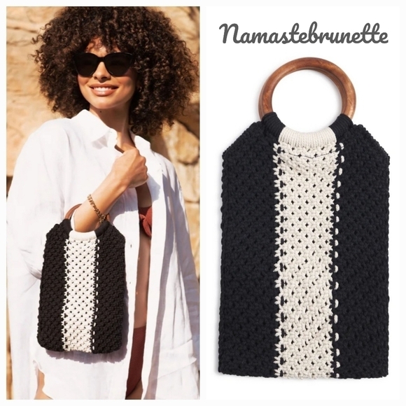 $118 Curator X Laude The Label Gabby Mini Macrame Crochet Bag Tote